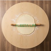Resim Alesta Life 70 Cm Çap - Ahşap Kaplama Katlanabilir Yer Sofrası Hamur Açma Tahtası Oyun Masası - 21 Cm Yükseklik 