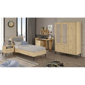 Resim Trio Wood L Genç Odası %100mdf Meşe 
