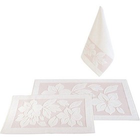 Resim Derya Banyo Paspas Takımı- 3Lü Krem-Pudra Krem 