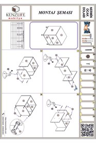 Resim Kenzlife Ocak Dolabı Nermin Byz 85*70*60 Xlarge Hazır Mutfak Klasik Setüstü Ocak İçin Sabit Tabla 