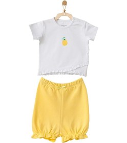 Resim Andywawa Kız Bebek Ananas Desenli Alt Üst Sarı Şort Takım Ac21633r 001 