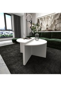 Resim Dolunay Çok Amaçlı Orta Sehpa Beyaz 