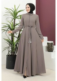 Resim Burgu Kemerli Dokuma Kumaş Mevsimlik Mevlana Ferace - Taş / F0131 Taş 