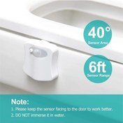 Resim Pazly Hareket Sensörlü 8 Renkli Tuvalet Işığı - 2'li Paket, Otomatik Açılır, Güvenli Gece Aydınlatma 