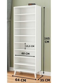 Resim Ae-1088 Patentli İmaj Beyaz Ayakkabılık, 9 Raflı, Ayaklı, 4 Kapak 