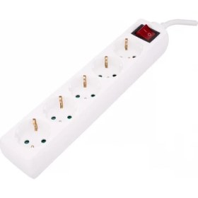 Resim Philips SPS1050A/51 2m Tam Bakır kablolu 5li Çocuk Korumalı Beyaz Priz Çoklayıcı 