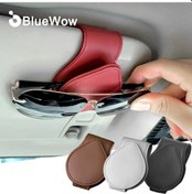 Resim Bluewow Deri Güneşlik Gözlük Klip Evrensel Araba İç Kart Bilet Raptiye Taşınabilir Güneş Gözlüğü Tutucu Klipler Oto Aksesuarları - 
