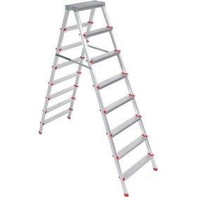 Resim Elmas Serisi - 7+7 Alüminyum Çift Çıkışlı Merdiven - 7 Basamaklı Ev, Bahçe Ve İş Yeri Kullanımına Uygun 