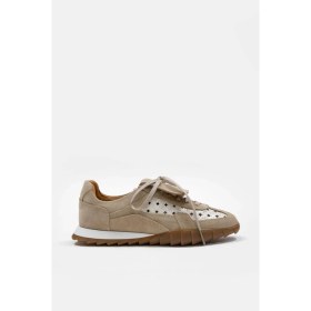 Resim Nilufarr Minova Bej Hakiki Deri Kadın Sneaker 