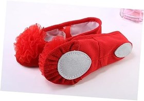 Resim CALLARON 1 Çift bale antrenman ayakkabısı bale terlikleri Bale ayakkabıları bayanlar terlik cep ayakkabı dans ayakkabıları tam dip Düz ayakkabılar taban ayakkabı tabanlar çocuk kırmızı 