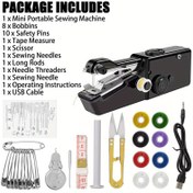 Resim Kompakt Taşınabilir Kablosuz Mini Dikiş Makinesi - Kullanımı Kolay, USB Şarj Edilebilir, DIY Giyim ve Kumaş Projeleri İçin İdeal, Başlangıç Seviyesi ve Yetişkinler İçin Mükemmel, Beyaz/Siyah Renklerde Mevcut, AA Pil Dahil Değil, Dikiş Aksesuarları 