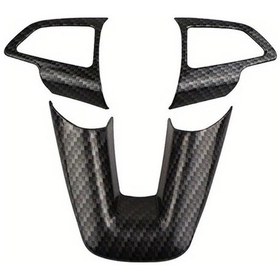 Resim Chuangyinshop Ford Focus 2015-2018 Abs Karbon Fiber Dizgi Simidi Aksesuarı Siyah 3lü Set Dayanıklı Kolay Temizlenir Siyah 3'lü Paket 