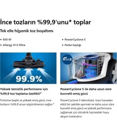 Resim powerpro Citytoz Torbasız Süpürge Powercyclone5 Alergy H13 Filtre,1.5l Kapasite, FC9331/07 