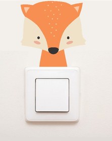 Resim MSticker Sevimli Priz Sticker - Tilki 