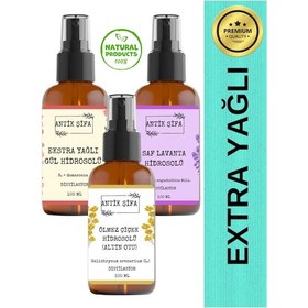 Resim Ölmez Çiçek, Gül Ve Lavanta Suyu 3 X 100ml -doğal Hidrosol Seti 