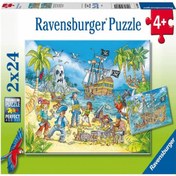 Resim Ravensburger 2x24 Parça Puzzle Macera Adası 050895 