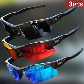 Resim 1 Adet/3 Parça Kombin Set, Yarı Çerçevesiz Erkekler İçin, Mat Kaplama Dayanıklı Çerçeve, HD Polarize Lens, Günlük ve Casual Aktiviteler İçin Uygun 