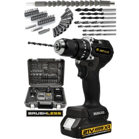 Resim Jetvolt 21V 2.0AH Kömürsüz Motor Çelik Mandren Darbeli Şarjlı Matkap - Sarı 