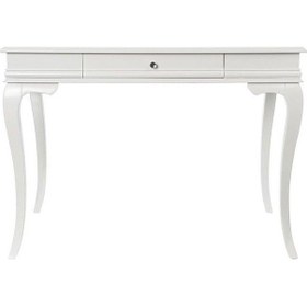 Resim Wooding 120 Cm Çekmeceli Masif Beyaz Lake Çalışma Masası Beyaz 