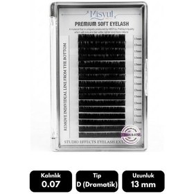 Resim Misyul 0.07d Dramatik Kıvrım 13 Mm Soft Eyelash Doğal İpek Kirpik 16'lı 