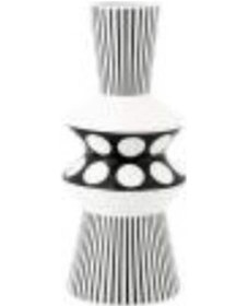 Resim Evdema Seramik Dekoratif Vazo 20 20 38 Cm Siyah - Beyaz 