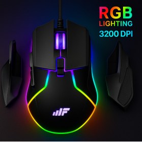 Resim MF PRODUCT Strike 0589 Kablolu RGB Led Aydınlatmalı 3200 DPI Gaming Oyuncu Mouse Siyah 