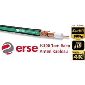 Resim Erse Kablo Rg6-U6 75 Ohm Koaksiyel Kablo %100 Bakır 