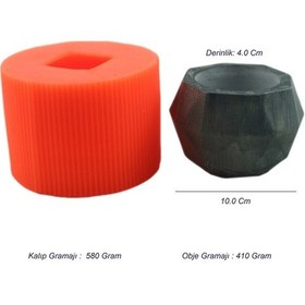 Resim Beton Saksı Silikon Kalıp - 114 