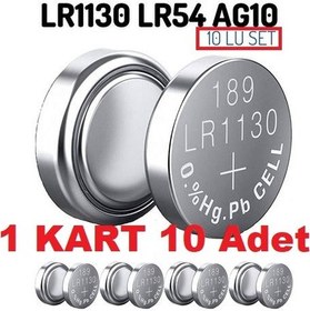 Resim Ata Elektronik Tefal Düdüklü Tencere Pili 1 Kart 10 Adet AG10 LR1130 389 Alkalıne Oyuncak Tabanca Kronometre Lazer Sesli Konuşan Kitap Pil 10'lu Paket 