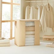 Resim Pvc Pencereli Bej Balıksırtı Hurç 45 X 30 X 50 Cm Ocean Home Textile