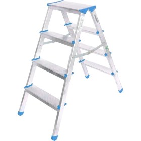 Resim AyrStore Çift Basamaklı Alüminyum Metal Merdiven Yükseklik 92CM Baş Genişlik 8cm 