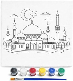 Resim Ramazan Desenli Tuval Etkinlik Boyama Ramazan Süsleri, Ramazan Süsü, Ramazan Süslemeleri 20-20 cm 