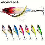 Resim AKAKUMA 8 Adet Metal Jig Balıkçılık Yemleri - Yavaş Batan, 3D Gözler, Çeşitli Ağırlıklar (7g-30g), Uzun Menzilli Sert Yem Tatlısu & Tuzlu Su İçin 