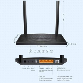 Resim Tp-Lınk Archer VR400 1200 Mbps Vdsl2 Modem 