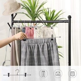 Resim SONGMICS CRI006-20 Metal Kıyafet/Pantolon Askısı, Pantolon, Çoraplar Etekler için, 40 x 10,5 cm (Ekstra Geniş) Kaymaz, Krom Kaplama, 20 Adet 