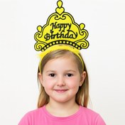 Resim Sarı Happy Birthday Doğum Günü Prenses Tacı 
