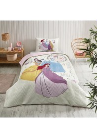 Resim Özdilek Princess Time Tek Kişilik Disney Lisanslı Lastikli Fitted Çarşaf Kapitone Çocuk Nevresim Tak 