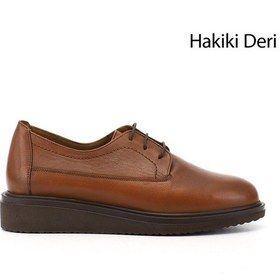 Resim Diğer Kadın Taba Bağcıklı Dolgu Taban Hakiki Deri Ayakkabı Gdza134m0403 Taba 