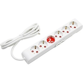 Resim 6lı - 2mt Uzatma Kablo - Topraklı Grup Priz 