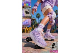 Resim Muggo SKY Çocuk Işıklı Patenli Tekerlekli Sneaker Spor Ayakkabı 