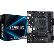 Resim Genel Markalar ASROCK, A520M-HVS, 2xDDR4, M.2, D-SUB, DVI, HDMI, AM4 Soket Anakart 