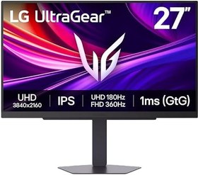 Resim LG 27G810A-B 27 inç Ultragear 4K UHD (3840 x 2160) IPS Oyun Monitörü, Çift Modlu UHD 180Hz veya FHD 360Hz, 1ms, NVIDIA G-Sync, AMD FreeSync Premium, VESA DisplayHDR 400, HDMI 2.1, Siyah 