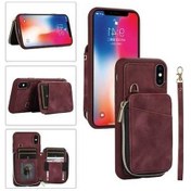 Resim Wondernest Xs Uyumlu Telefon Max Kılıfı Kartlık İphone Fermuarlı Çanta Arka Hv 