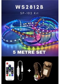 Resim 5mt. Ws2812b Kumandalı / Tak Çalıştır Adreslenebilir Şerit Led 