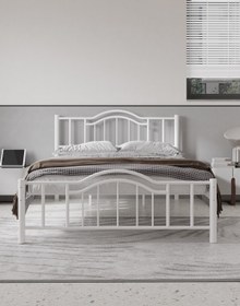 Resim ARGİMO Belinay Ferforje Metal Çift Kişilik Karyola Beyaz 