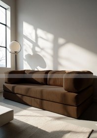 Resim Minderim PİXEL Fitilli Kadife Kanepe | 50 DNS Çökmez Sünger | Yıkanabilir Kılıflı Yatak 80x160 cm 