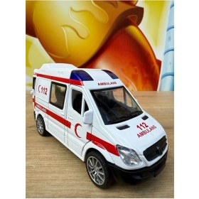 Resim Scntoys Oyuncak Ambulans Sesli Işıklı Büyük Ön Kapı ve Arka Kapısı Açılır Oyuncak Ambulans Araba 1:32 