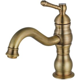 Resim İsaoğlu Yapı Mat Gold Klasik Lavabo Bataryası Fırçalanmış Gold Armatür Banyo Musluğu Gold 