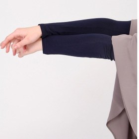 Resim Manolyaşal İslamic Hijab Likralı Kaymayan Kurtarıcı 1 Çift Tesettür Kolluk Lacivert 