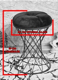 Resim Yuvarlak Gold Kaplama Füme Puf Oturak - Bench - Ayak Ucu Oturak - 001 